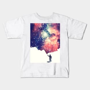 Painting the universe (Colorful Negative Space Art) Kids T-Shirt